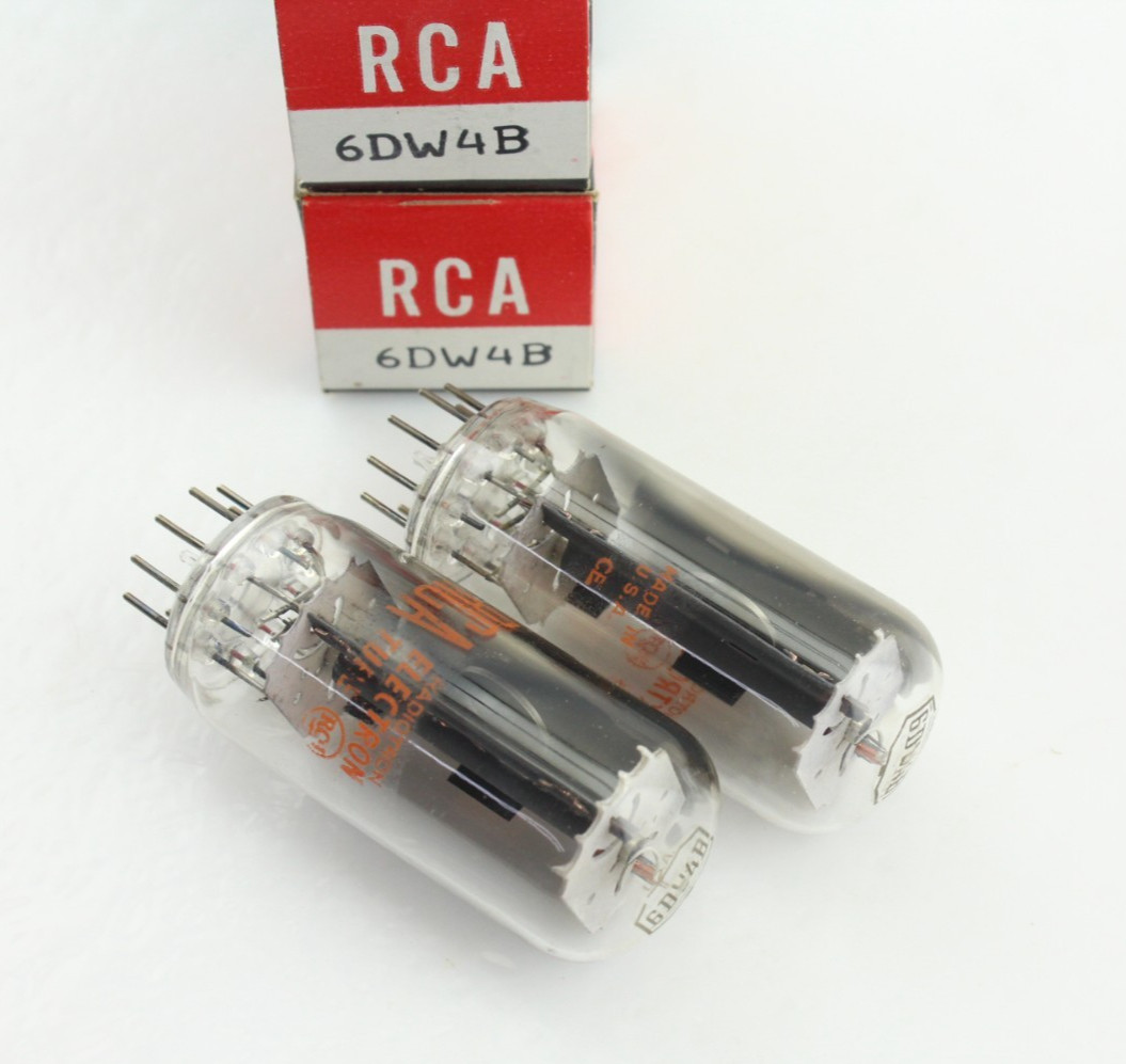 New Qty 2 RCA 6DW4B Matched Pair & Date Codes Grey Plates O Getter NOS USA Tubes
