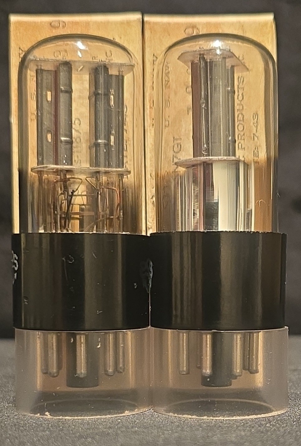 SYLVANIA 6SN7 GT VT-231 TUBE 1940s TOUGH DOG NAVY ANCHOR MATCHED SET