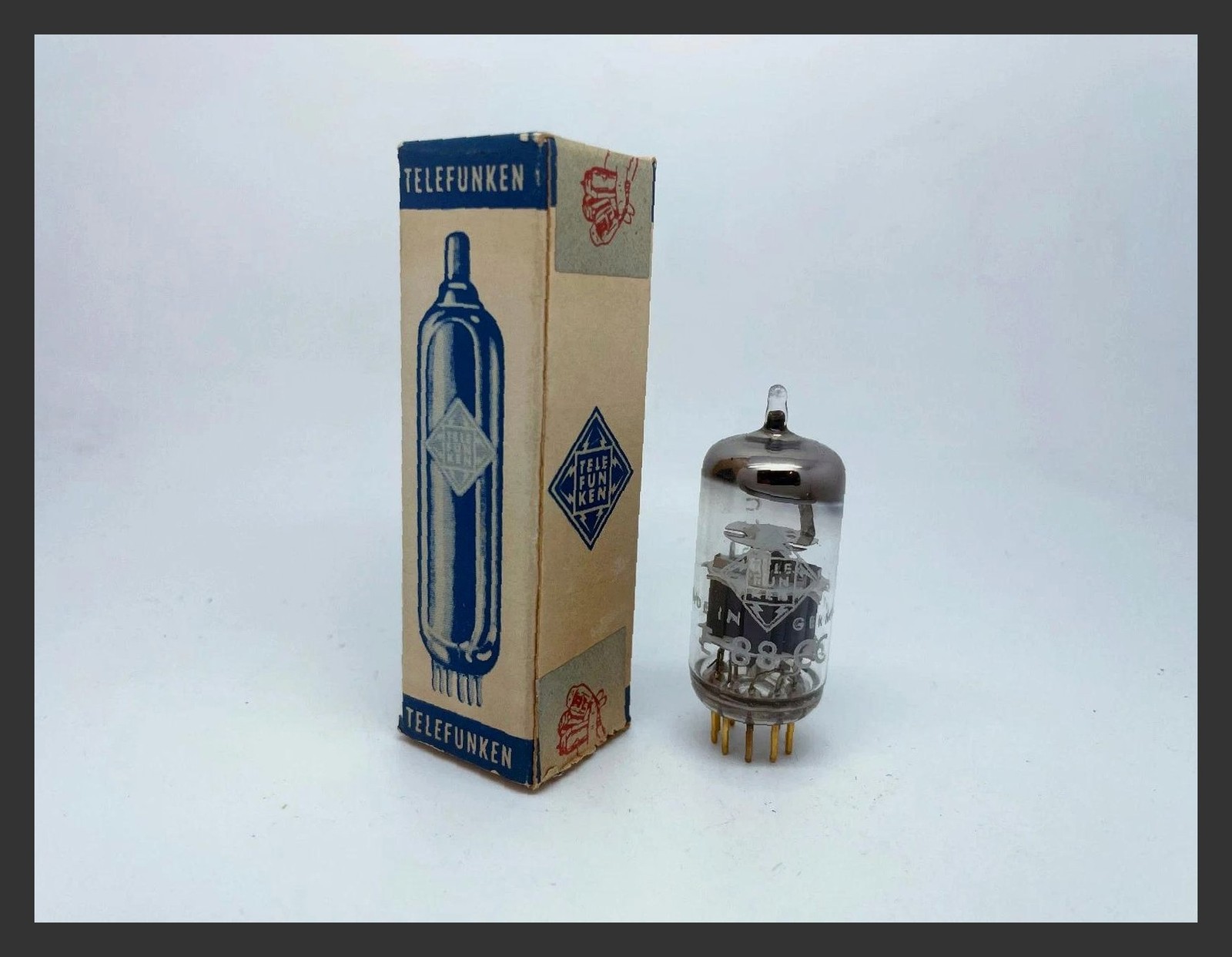 NOS Telefunken E88CC 6922 Cca Test Strong Balanced Diamond Triode Vacuum Tube