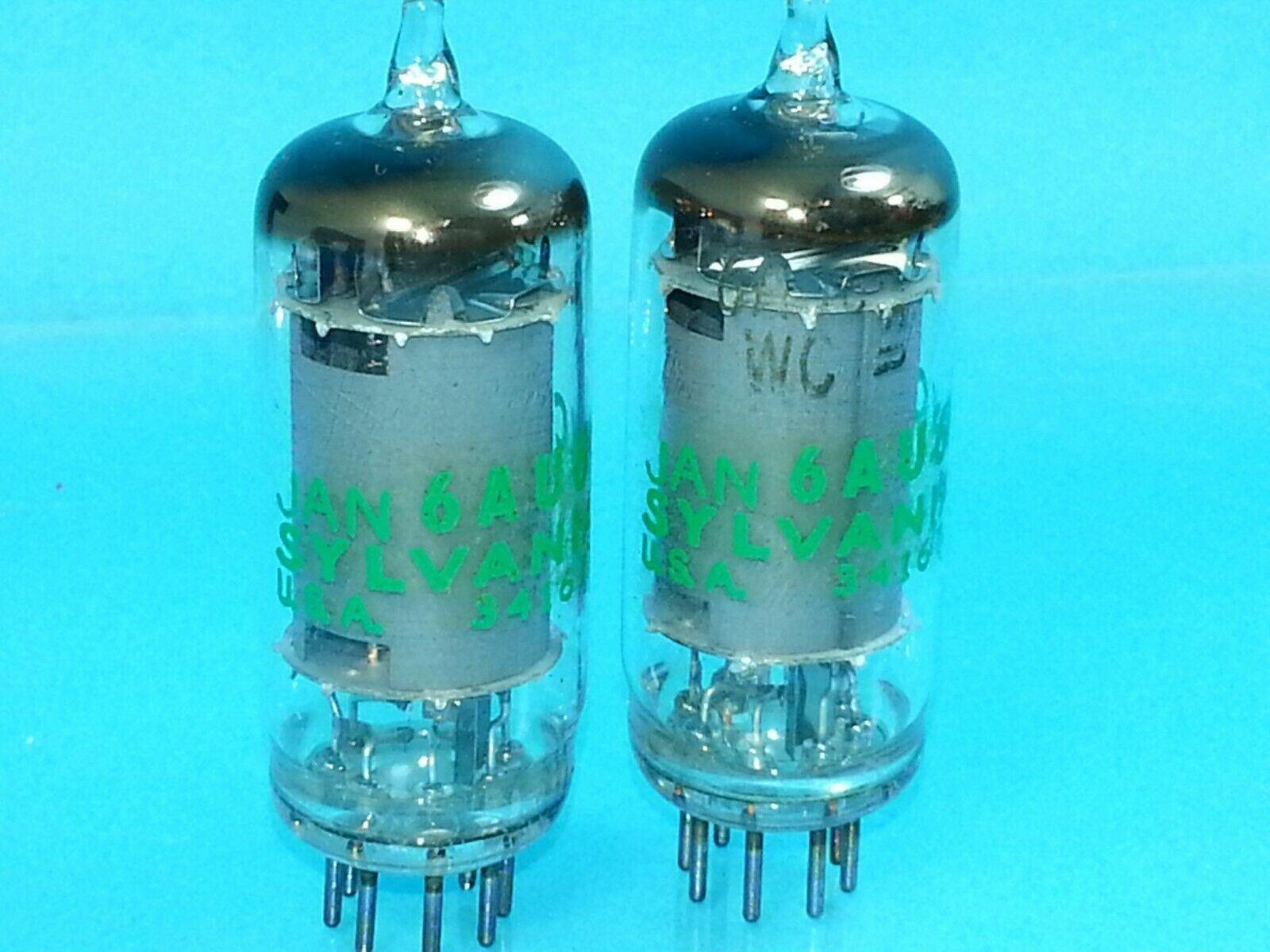 SYLVANIA 6AU6 WC OR WB EF94 JAN JHS TUBE MATCHED PAIR SWEET TONE LITTLE DOT
