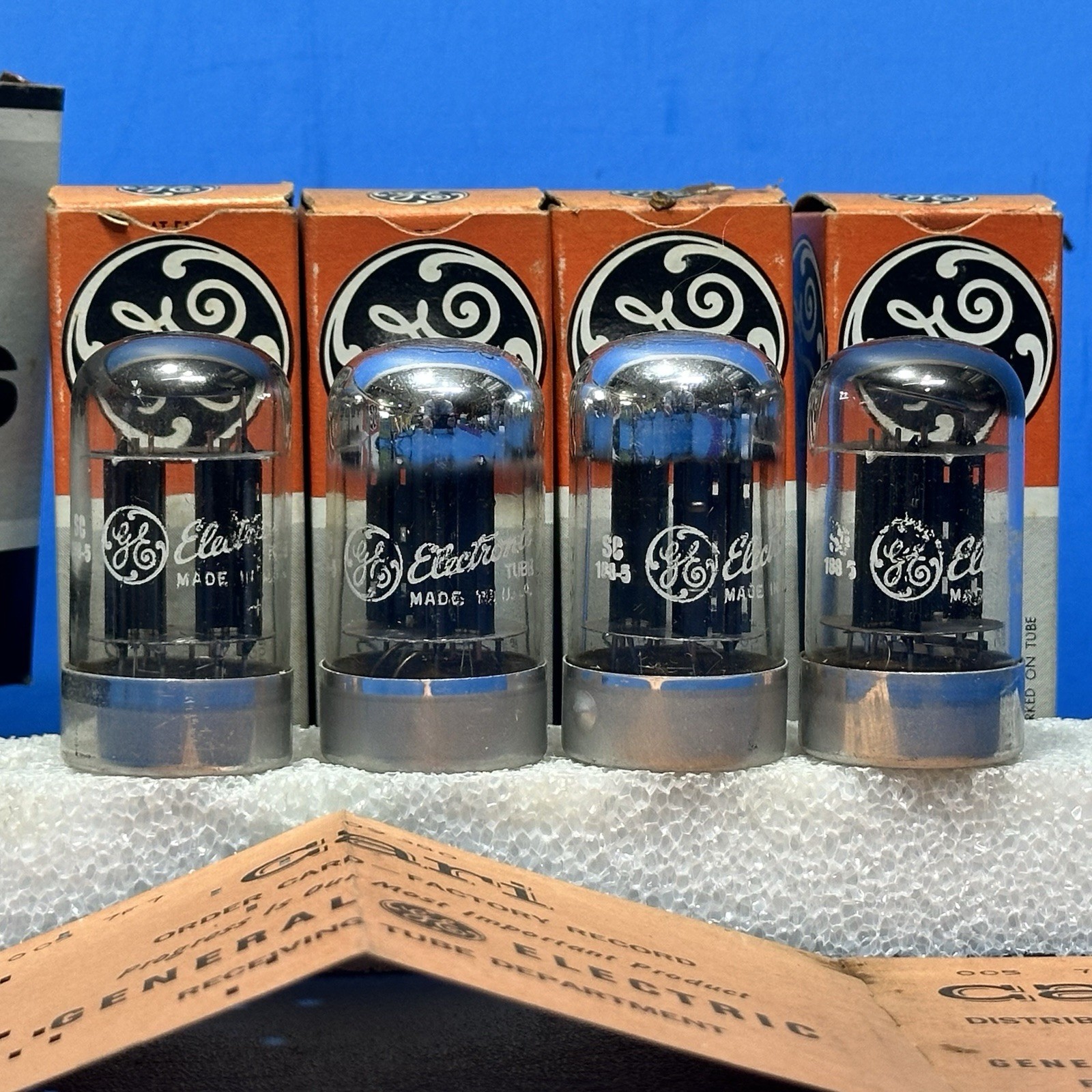 DATE MATCHED QUAD NOS NIB GE 7N7 TUBES