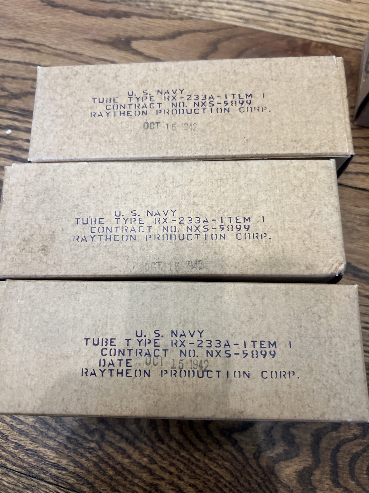 Lot Of 4:Raytheon RX233A 2C33 NOS Argon Triode Tubes Matching Dates RX-233A Quad