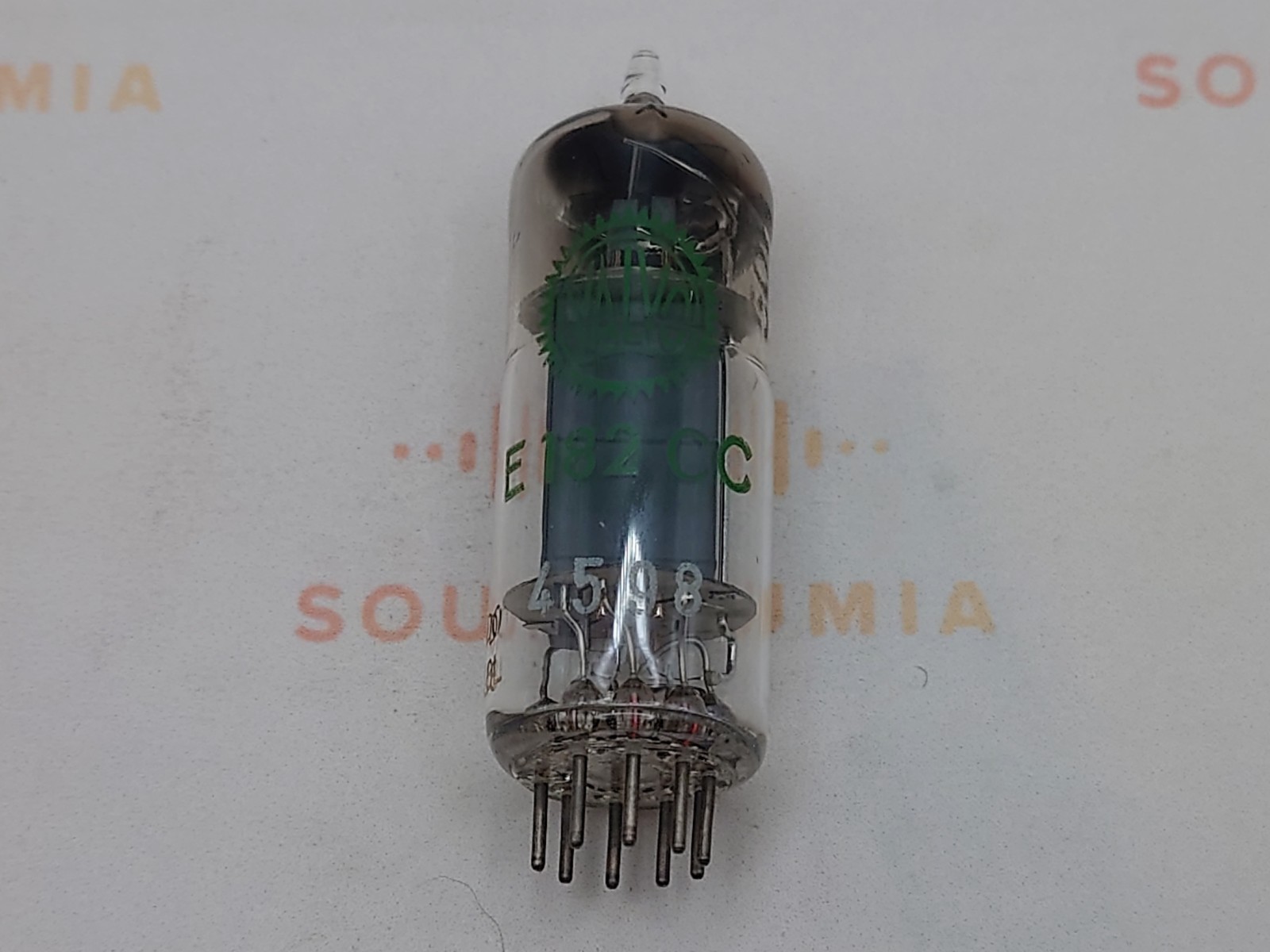 1x Valvo E182CC Green Label D-getter Pinched Waist – Heerlen 1958 – NOS