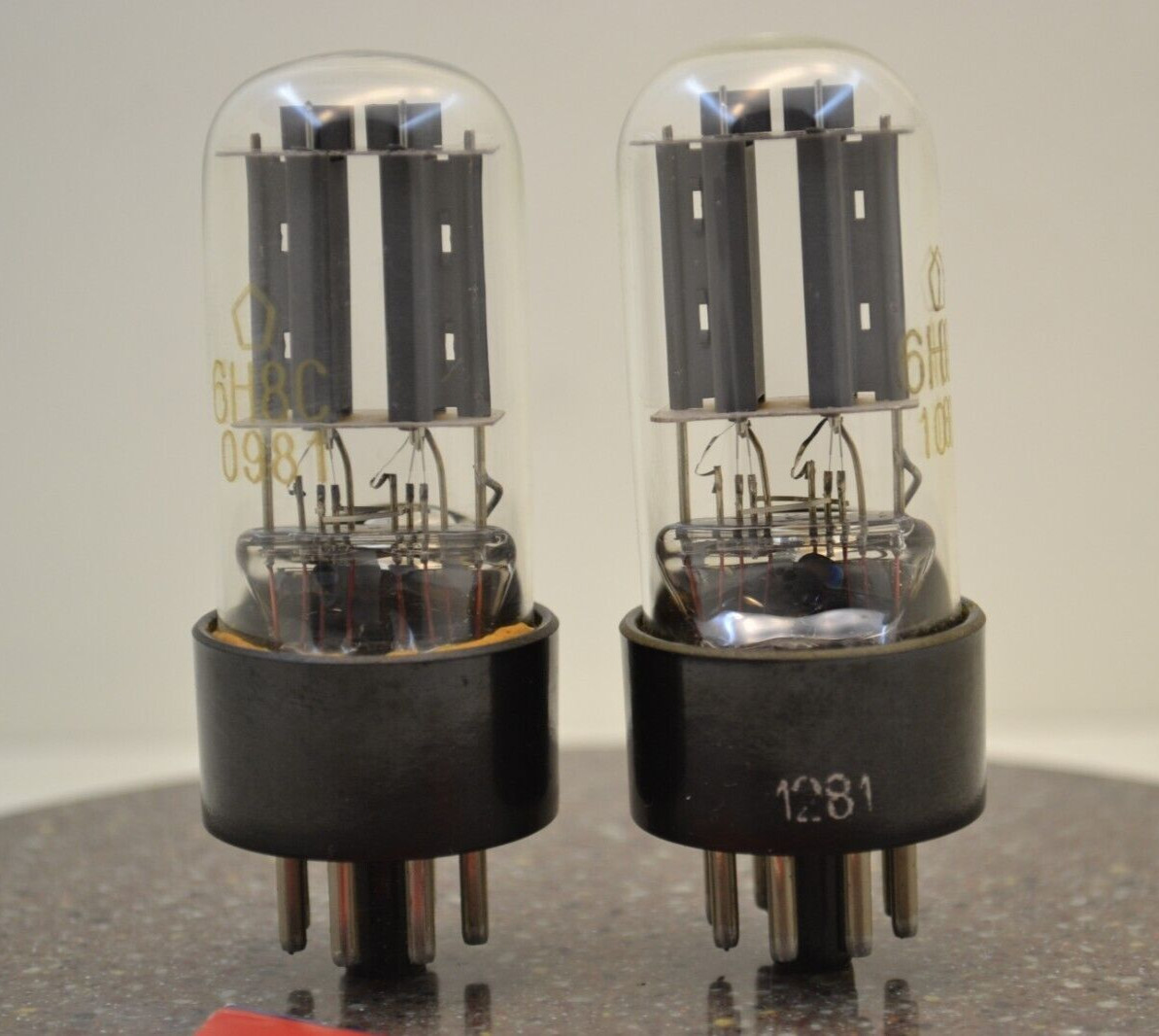 6N8S x 2pcs. = matched PAIR – (6SN7 / ECC32 / 1578) NEW – Black bakelite base