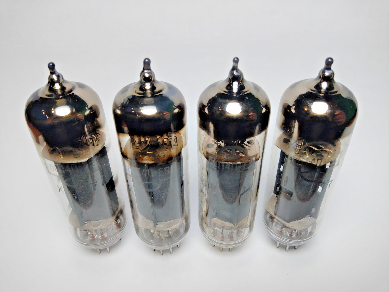 4 pcs USED 6P14P-EV / 6BQ5 / EL84 Matched Quad Gold Grid