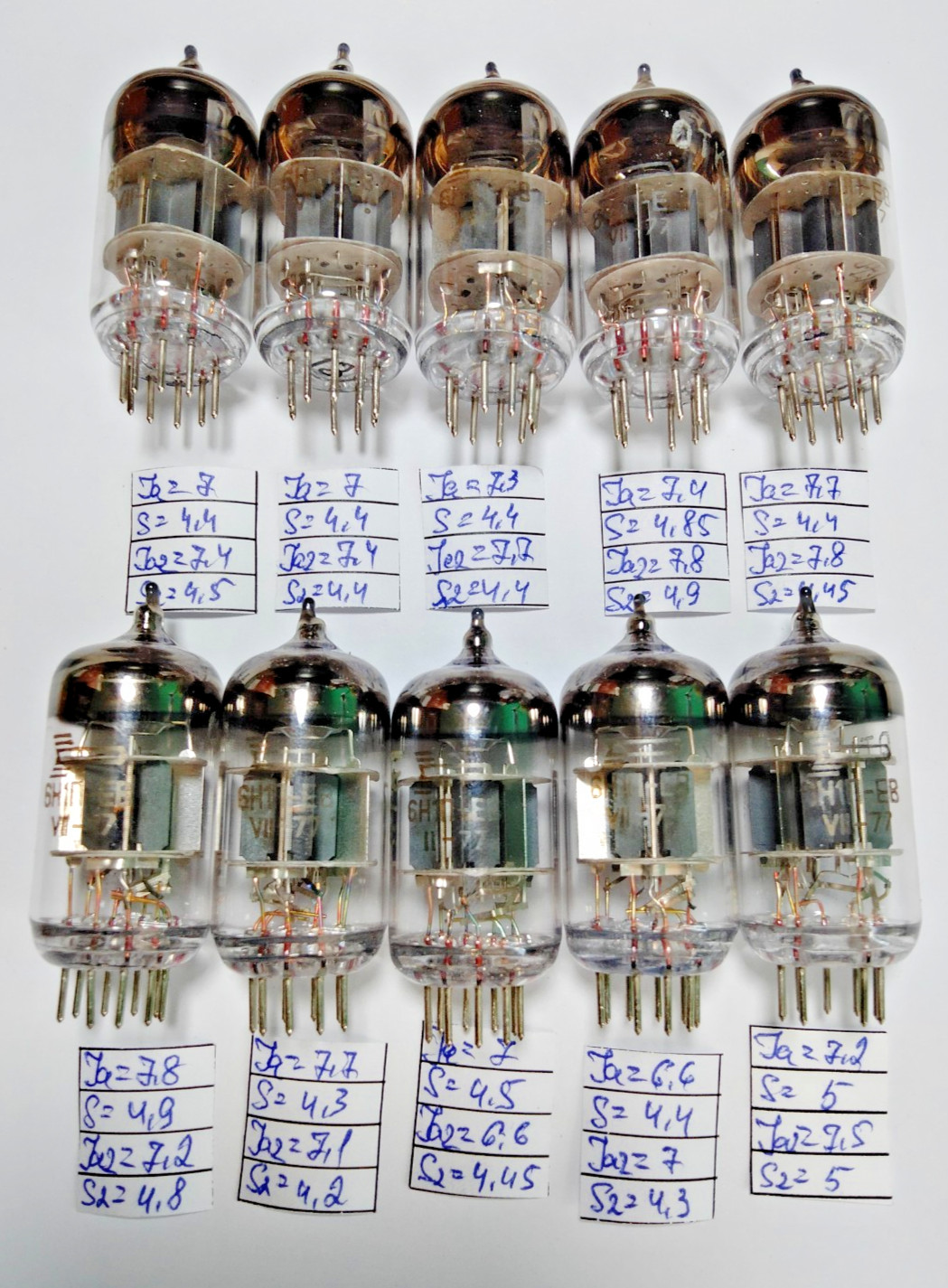 50 pcs NEW 6N1P-EV / 6N1P /6N1 Voshod tubes , Same Date 07. 1977