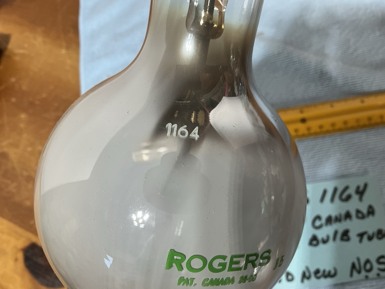 BIG TUNGAR Rectifier Bulb tube 1164 WORKING ROGERS Canadian Vintage w/ BOX RARE