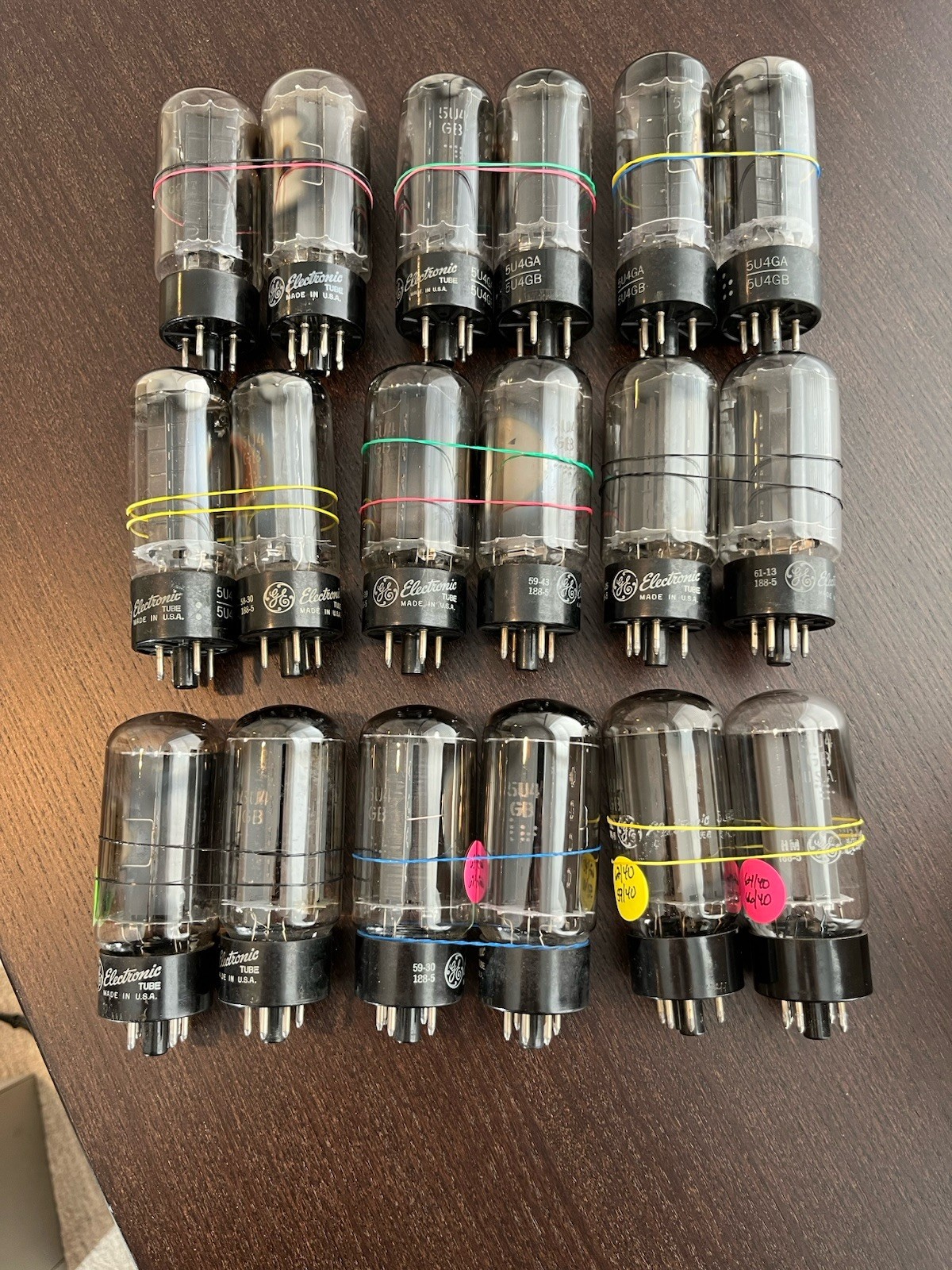One Pair of GE 5U4GB Rectifier Tubes – TV-7 Tested