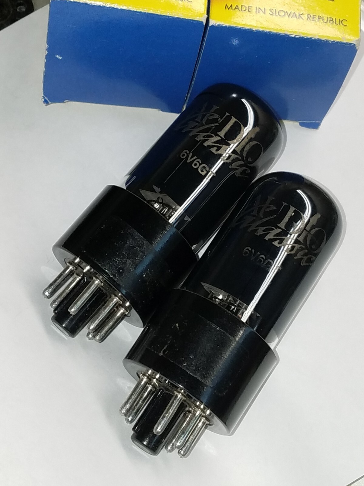 VINTAGE MATCHED PAIR 6V6 GT AUDIOGLASSIC SVETLANA USSR TEST PERFECT