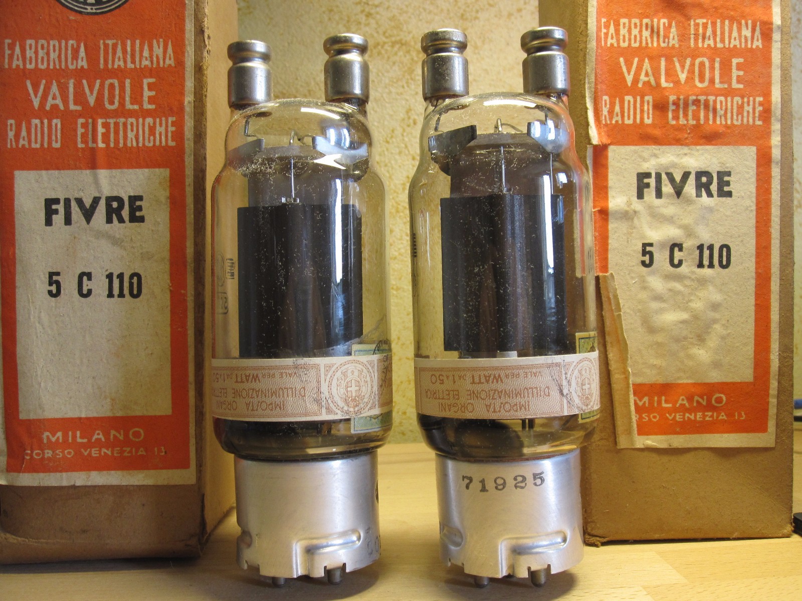 5C110 tube Matched pair Fivre nos nib metal base power amplifier 211 vt4c rs237