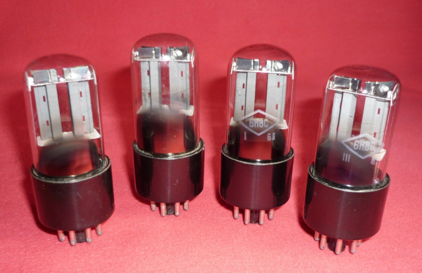 4pcs. 6N8S / 6Н8С = 6SN7GT ~ 6N8P; 6CC10; 1578 Double triode. NEW. 1960s