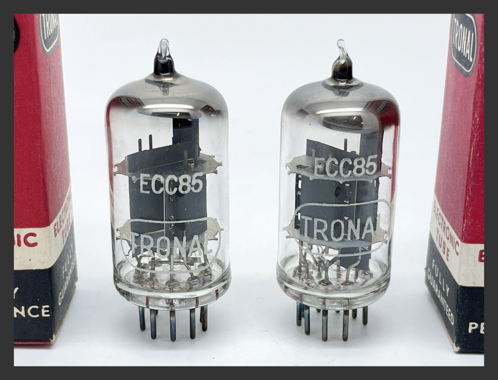 2 x NOS Tronal ECC85 6AQ8 Test V. Strong Dual Triode Preamp Audio Vacuum Tubes