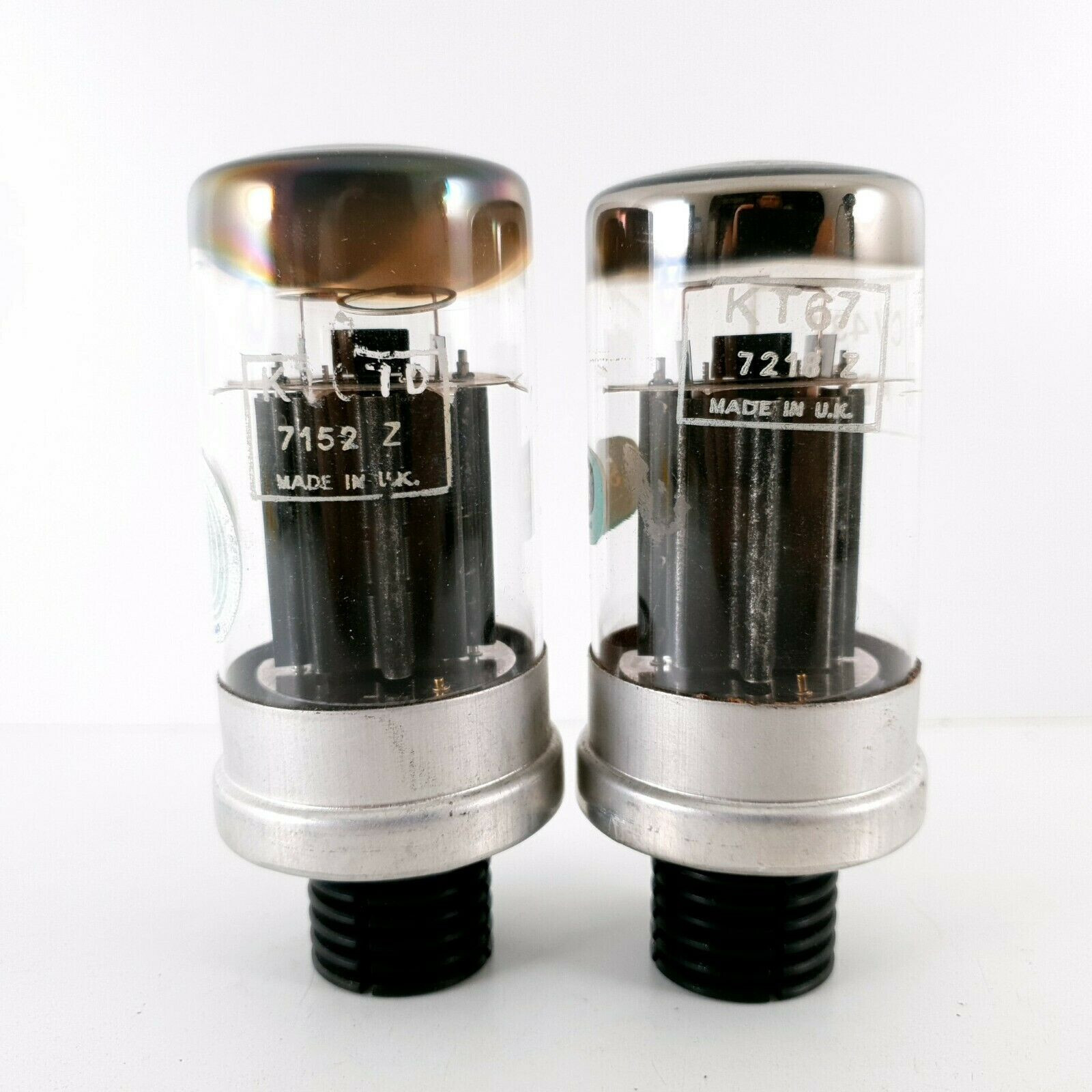 2 X KT67 TUBE. GEC /MWT. DUAL GETTER. BLACK PLATES. BRITISH MADE. 1970s. CI ENA