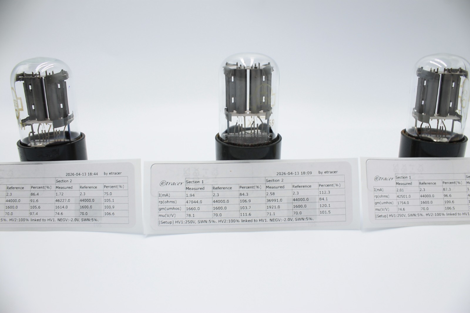 3 PCS 1579 / 6SL7 / 6N9S / ECC35. Reflector. Silver anode. Etracer Tested.