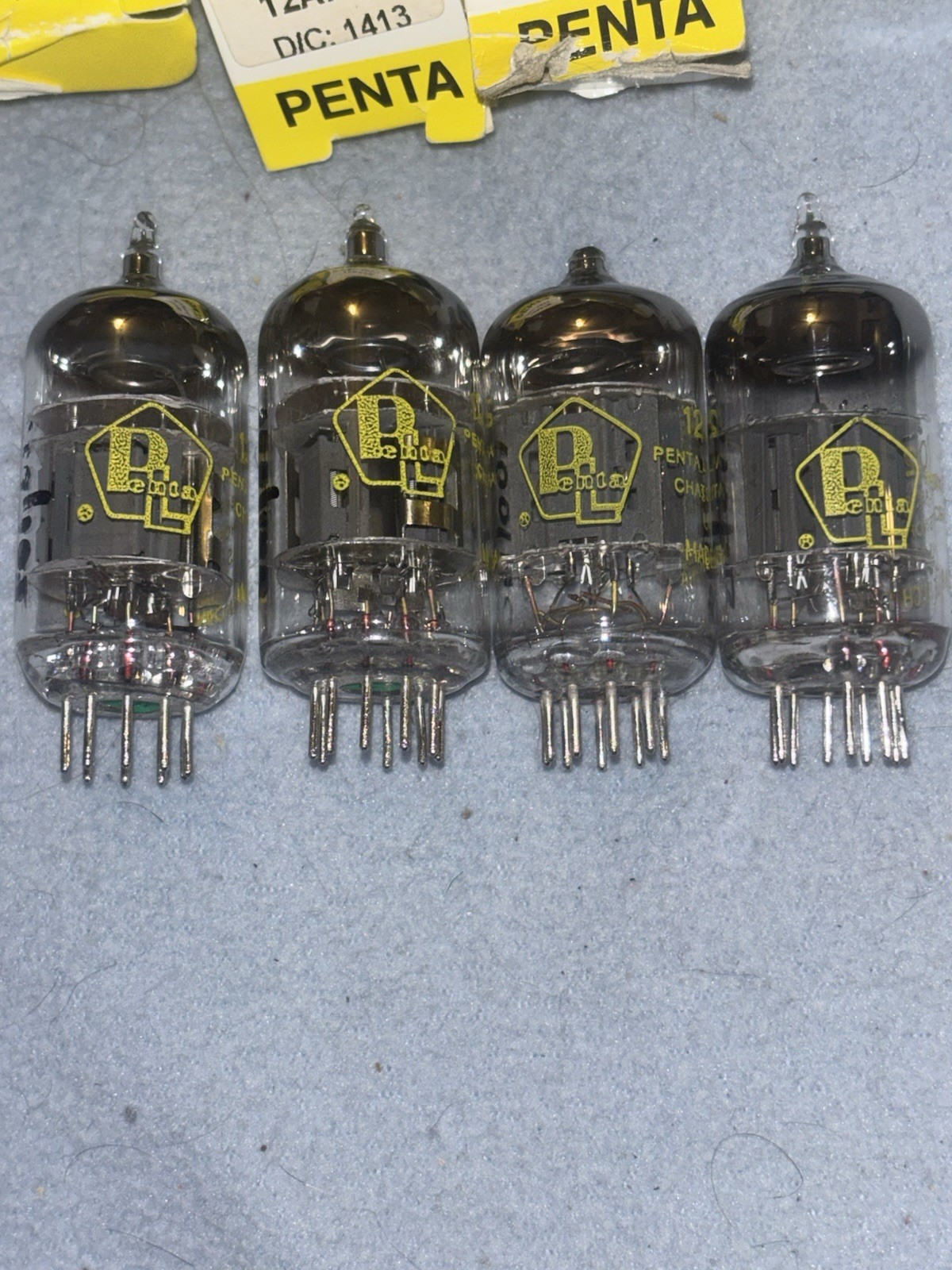 4 12AX7/7025F Penta Laboratories High Preamp Broadcast Quality RF Tubes Audio