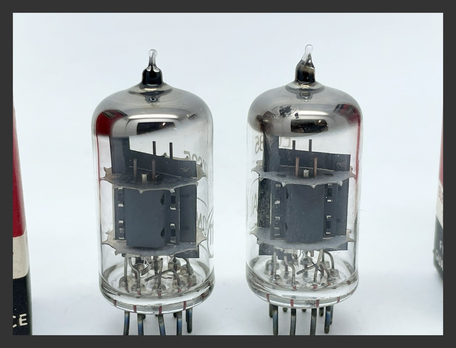 2 x NOS Tronal ECC85 6AQ8 Test V. Strong Dual Triode Preamp Audio Vacuum Tubes