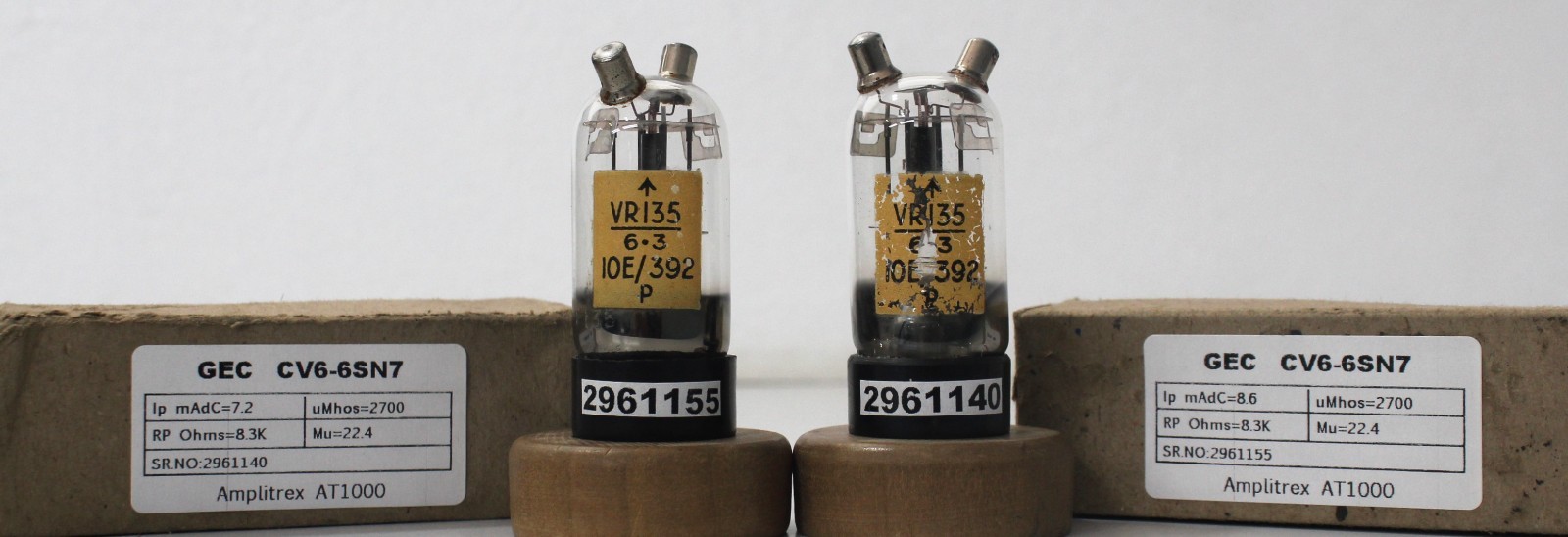 CV6-6SN7 V.R.135 10E/392 GEC Military Grade Inverted Round Cup Getter Tested