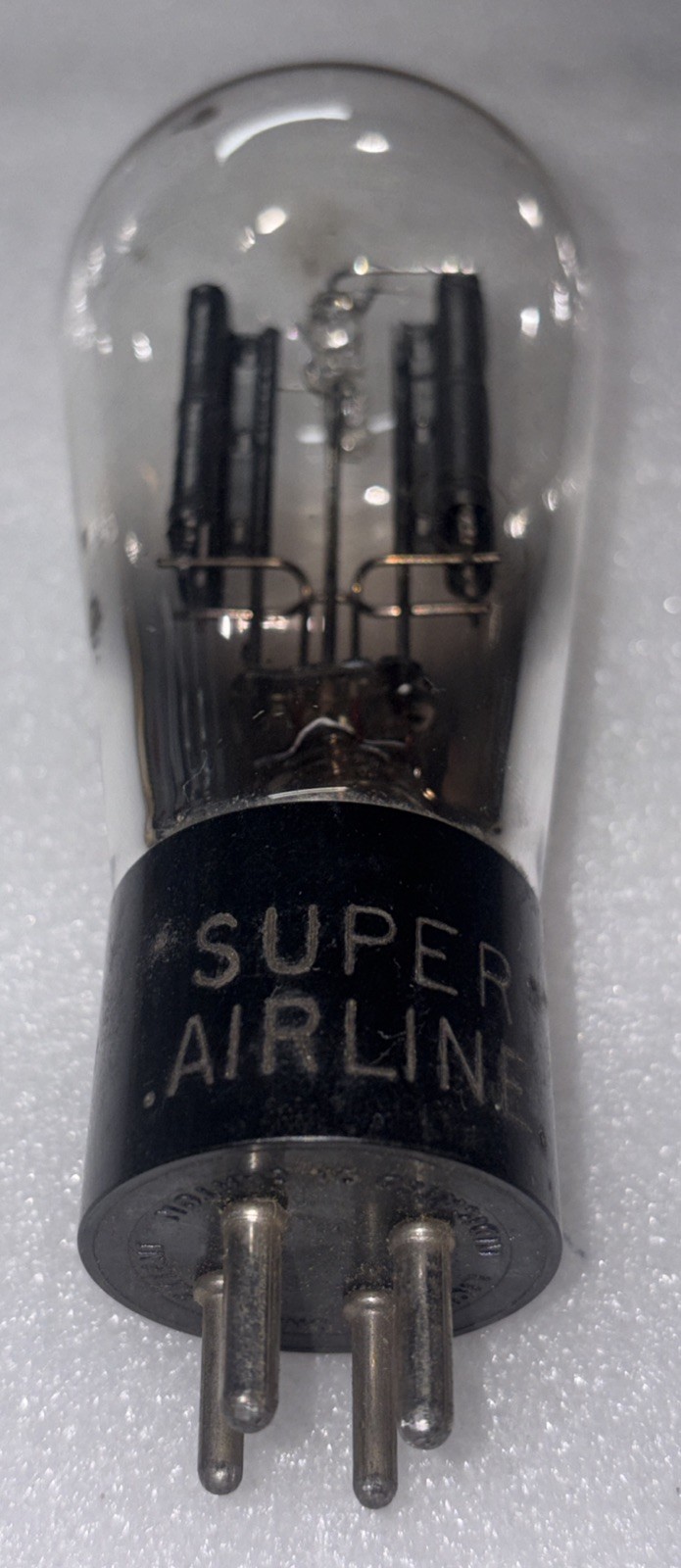 Super Airlines Type 80 Engraved Base Globe Rectifier Tube Tested Strong