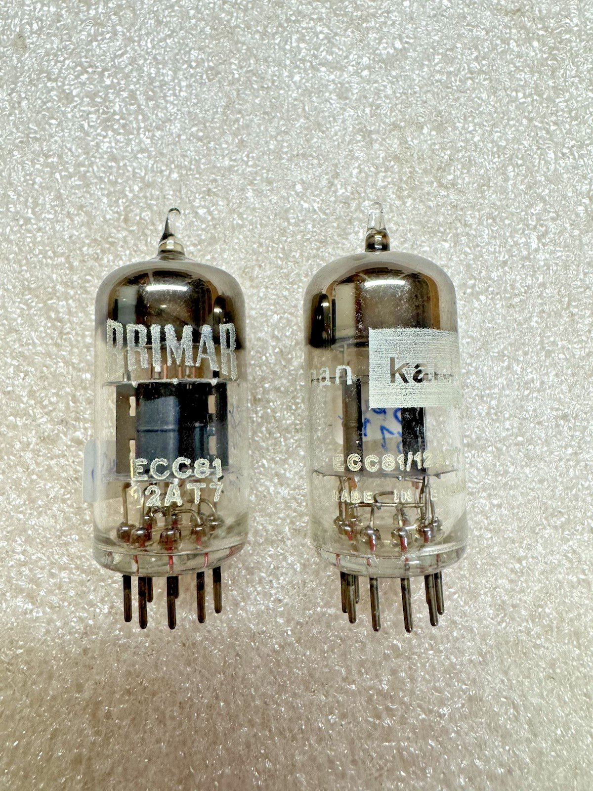 Brimar 12AT7 Black Plate Preamp Tube Pair England