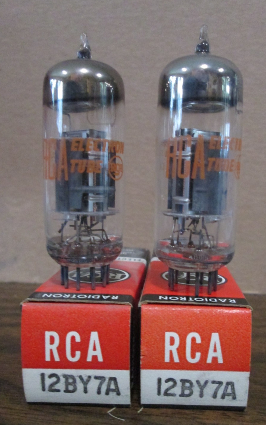 TWO NEW RCA 12BY7A HiFi Ham Radio Amp Vacuum Tubes IOB Matching Codes