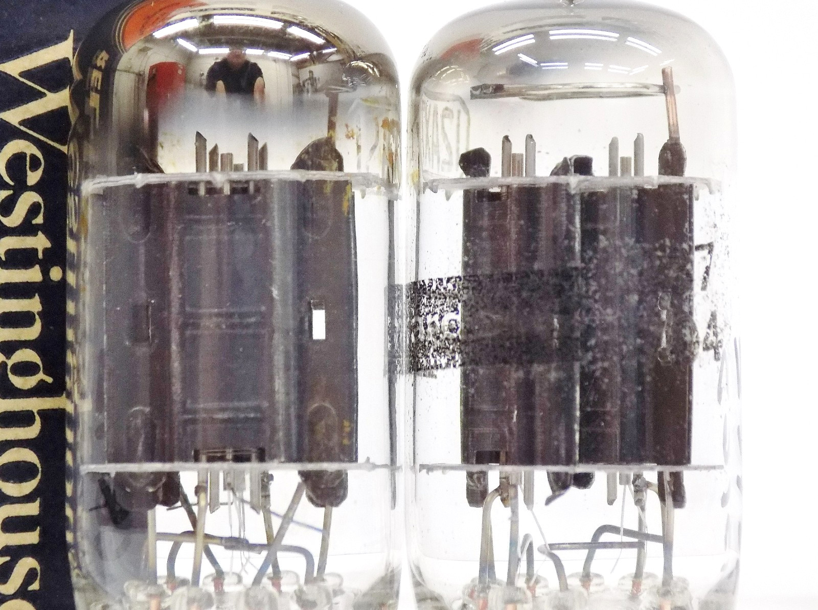 Nice Pair of Tested 1957 Westinghouse/Harman Kardon Branded 12AX7 Vacuum Tubes