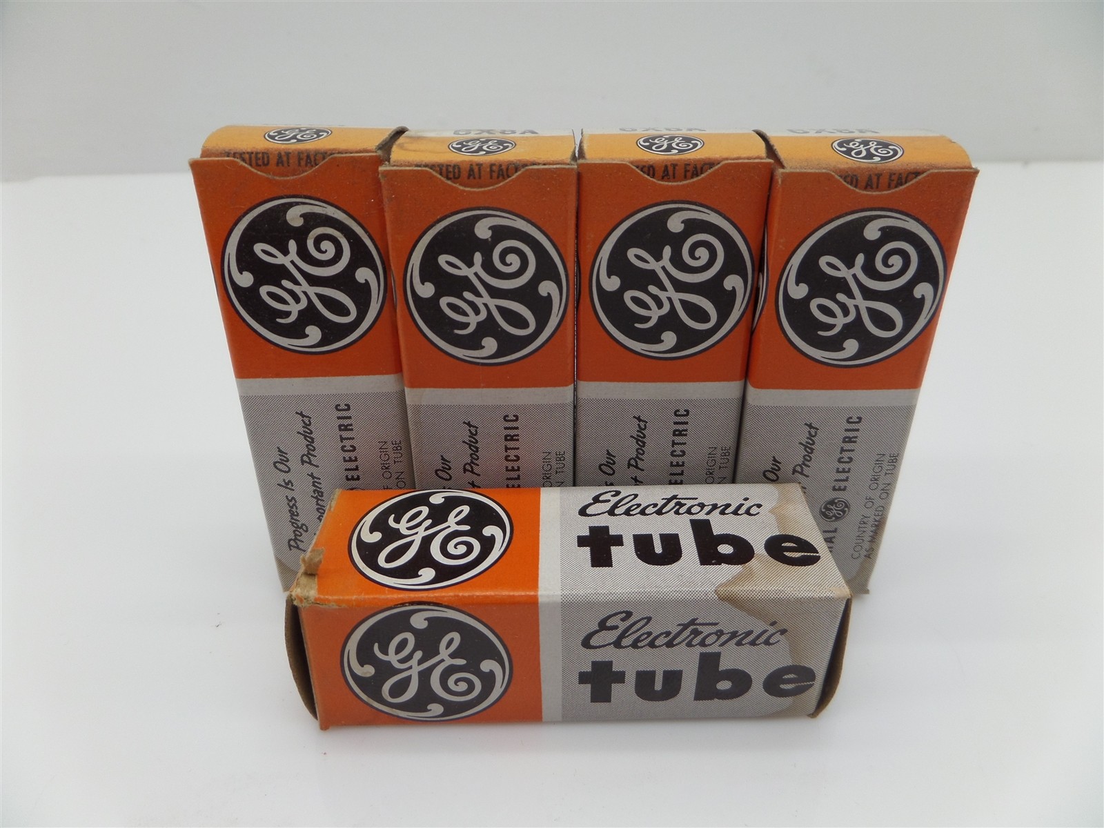 Lot Of 5 General Electric 6X8A Electron Tubes