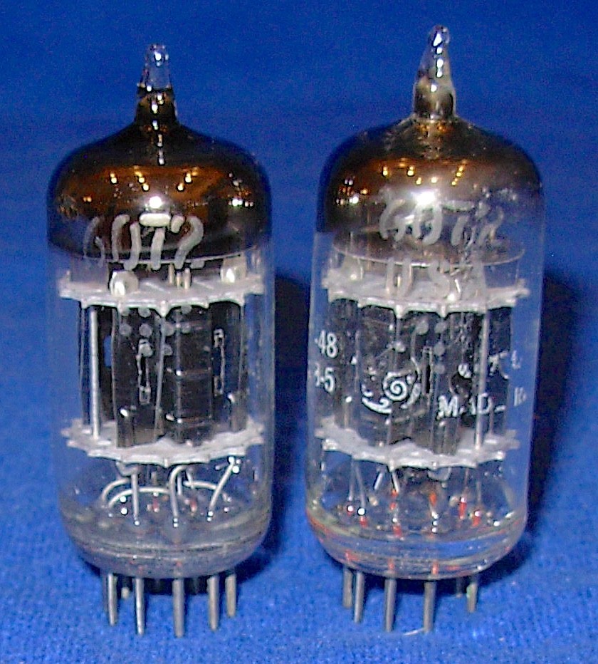 Strong Balanced Matched Pair General Electric Triple Mica Black Plate 6072 Tubes