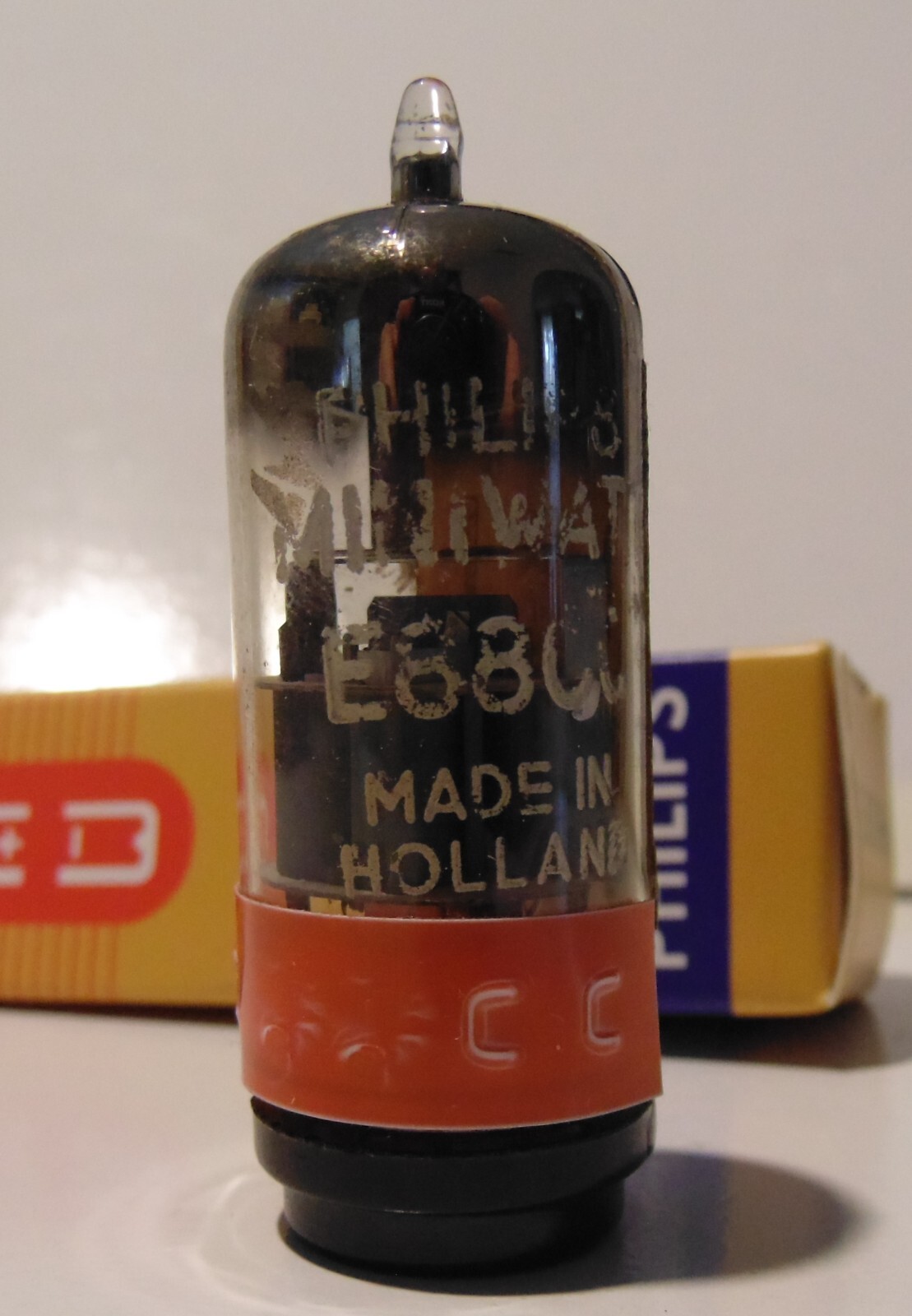E88CC 6922 valve tube PHILIPS Holland EX Philips Hendon production test tube