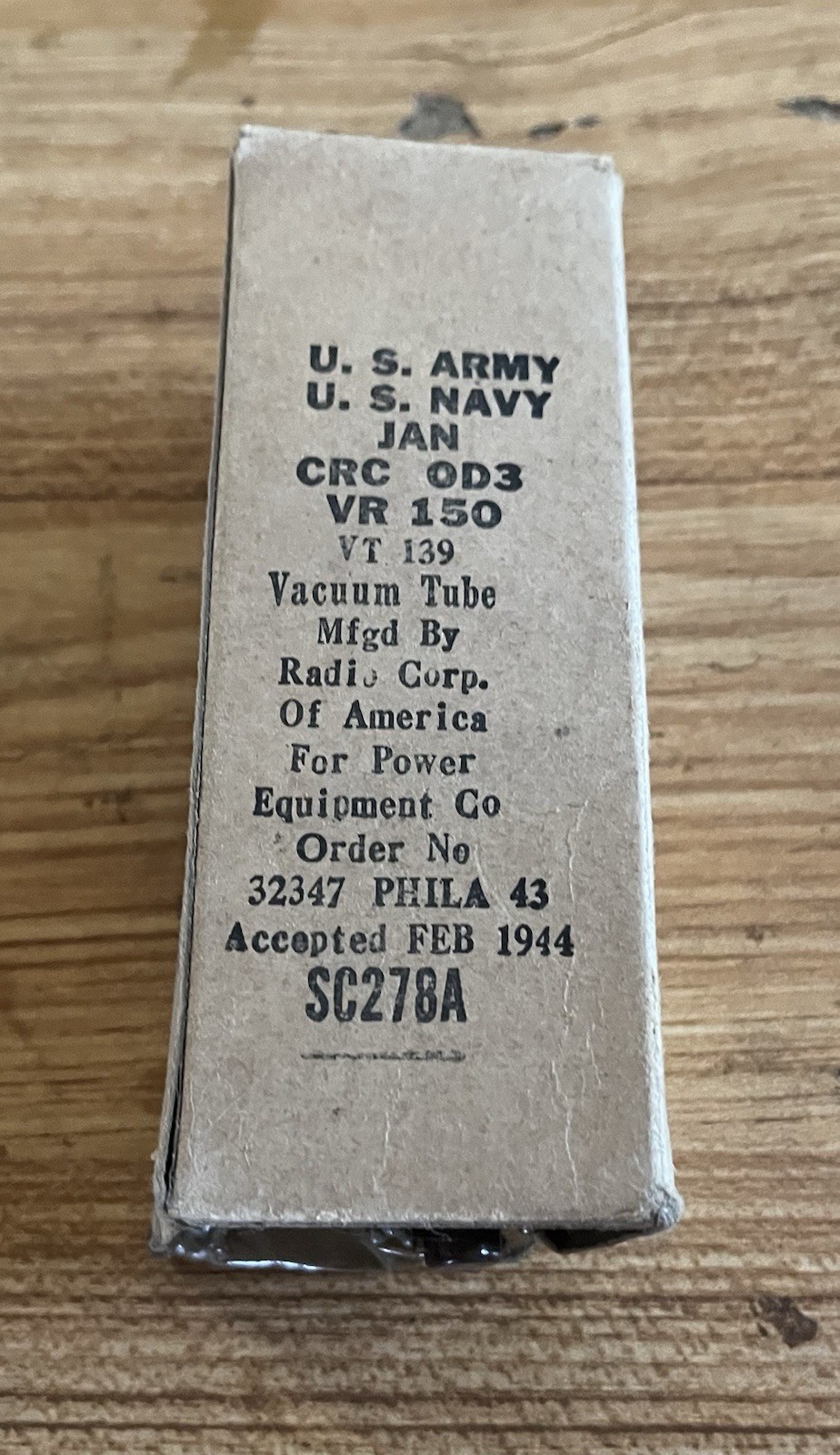 US Navy CNU 2626 Vacuum Tube 1944