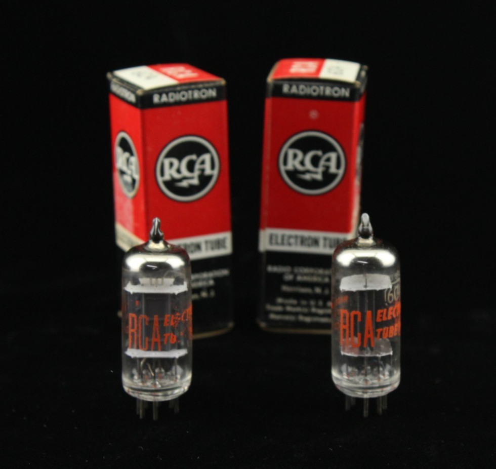 New Qty 2 RCA 6C4 Matched Pair & Date Codes Grey Plates O Getter NOS USA Tubes