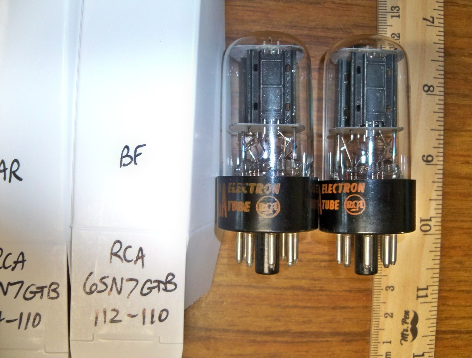 2 Strong Matched RCA Black Plate Bottom D Getter 6SN7GTB Tubes #5