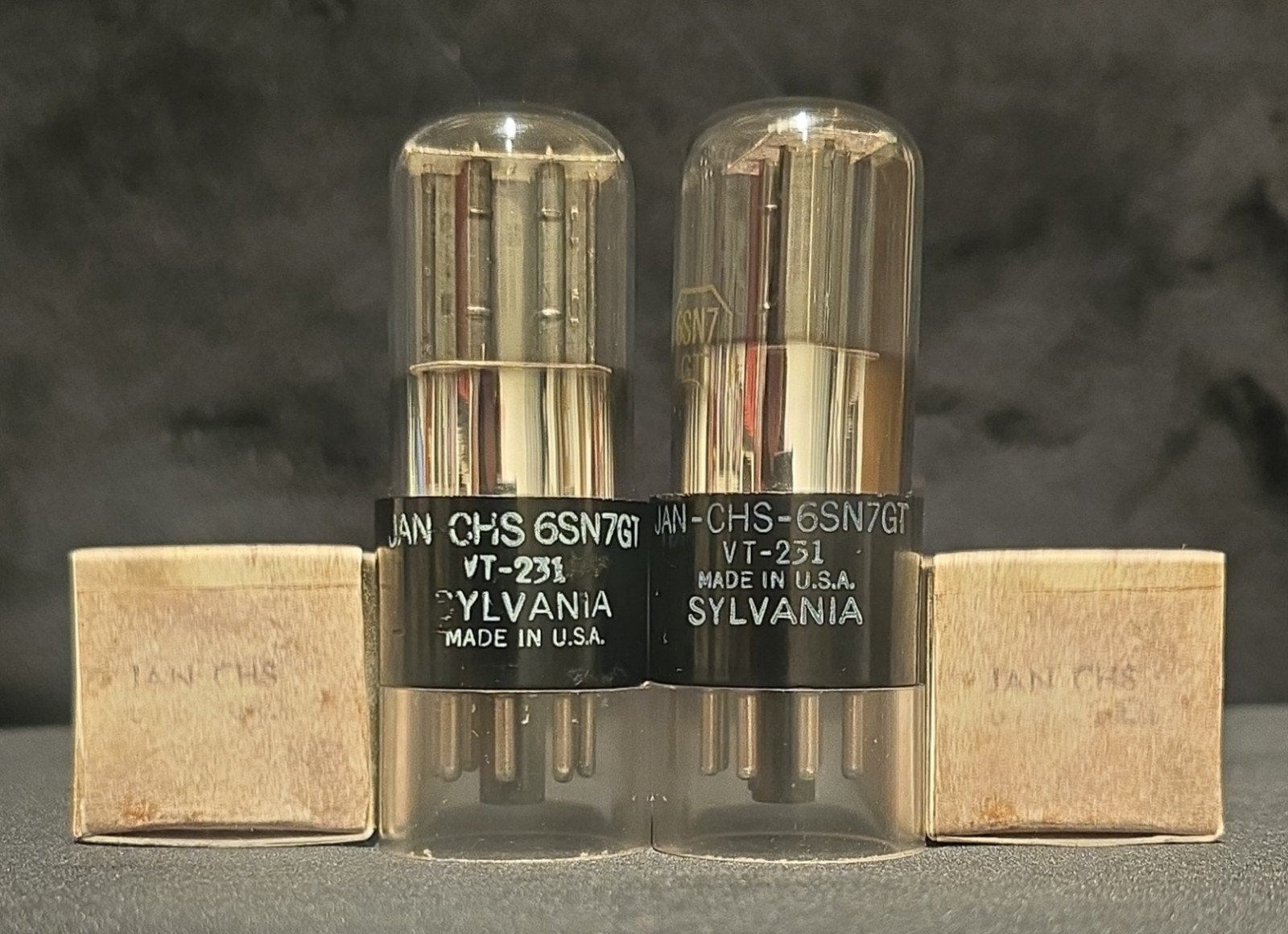 SYLVANIA 6SN7 GT VT-231 TUBE 1940s TOUGH DOG NAVY ANCHOR MATCHED SET