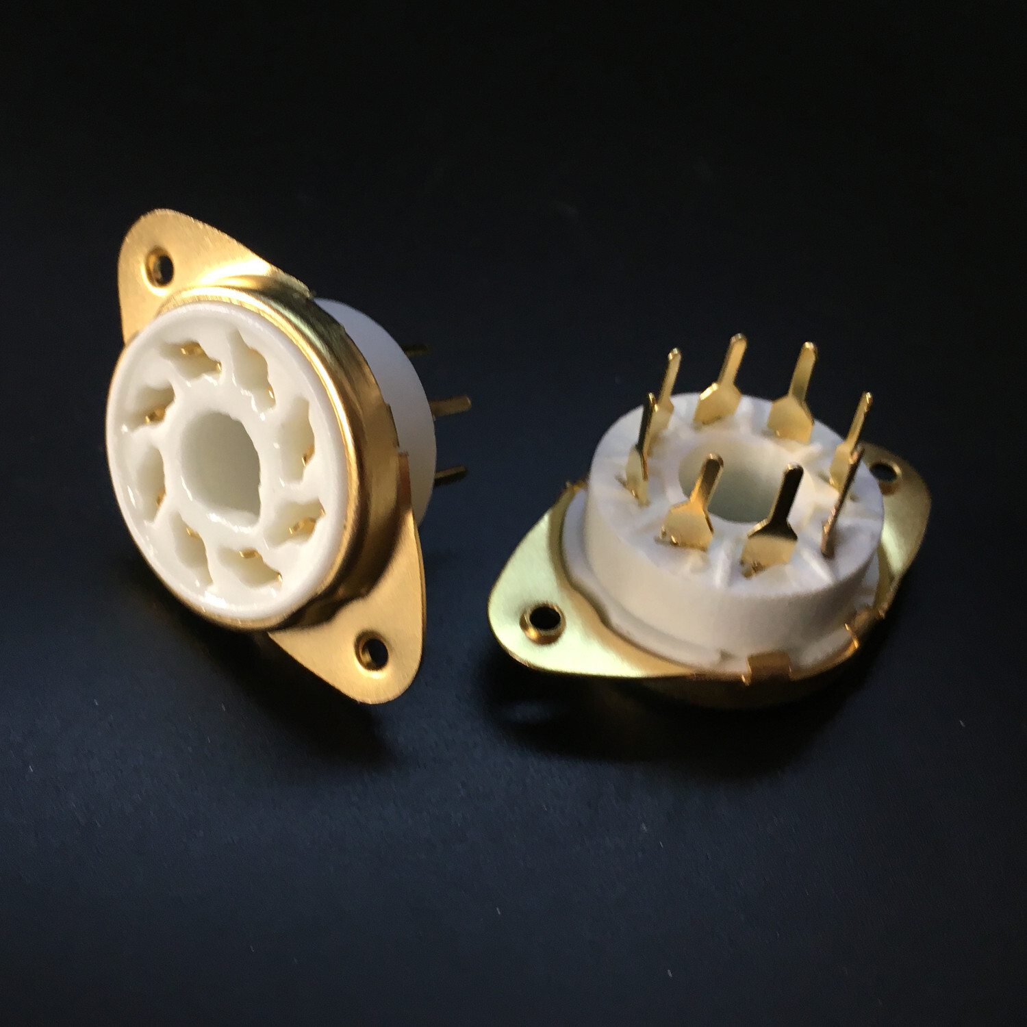 10Pcs 8Pin Gold Ceramic Vacuum Tube Socket Valve Base fr KT88 6550 KT66 6V6 Tube
