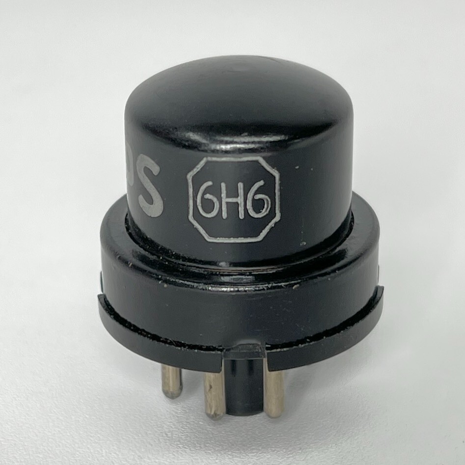 (1) Tested Balanced Philips 6H6 Tube Twin Diode Black Metal Tube