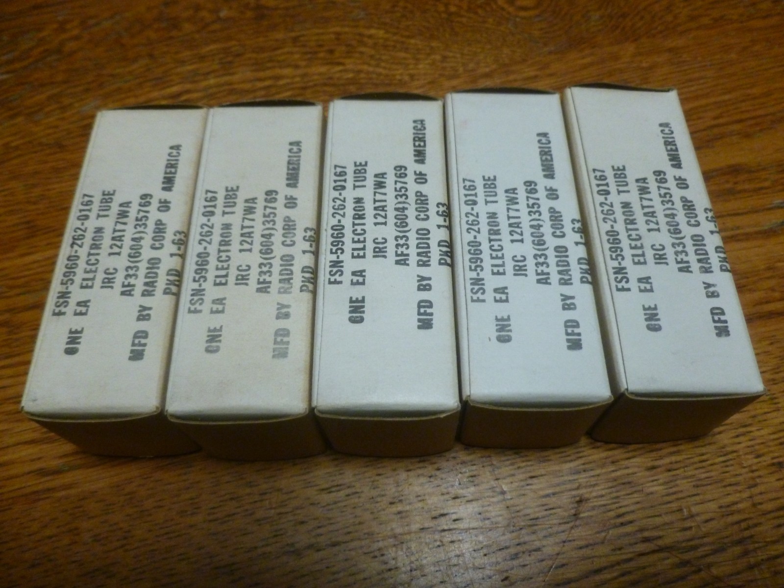 (5) JRC-12AT7WA RCA Tubes Military Grade