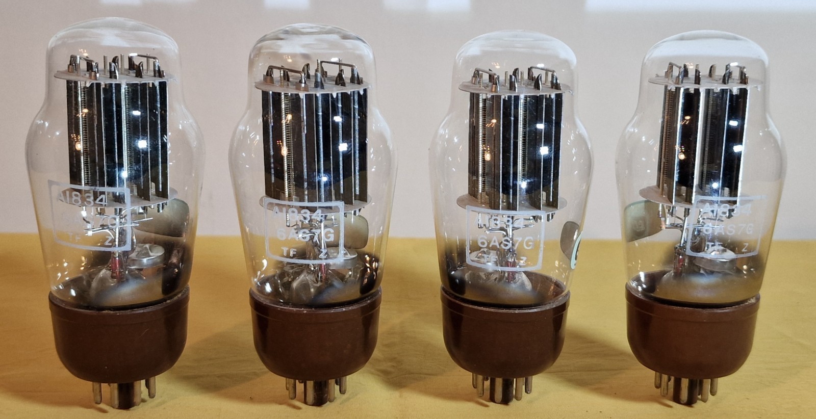 matched pair A1834 6AS7G GEC, new tubes 1962, gold grid, for Audio Tekne IT2