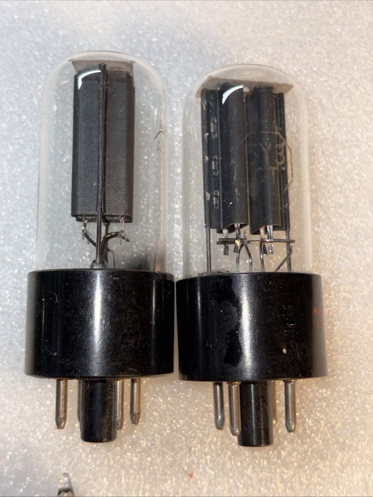 Pair RCA 5Y3GT Vacuum Tubes Black Plate Bottom D-Getter Tubes