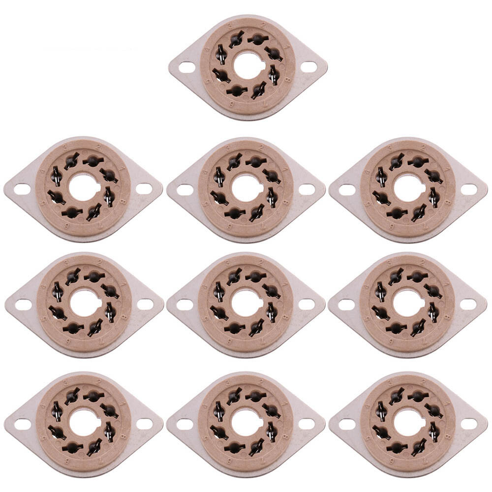 10Pcs For EL34 6V6 KT88 6550 GZ34 Chassis mount 8Pin Octal Vacuum Tube Socket US