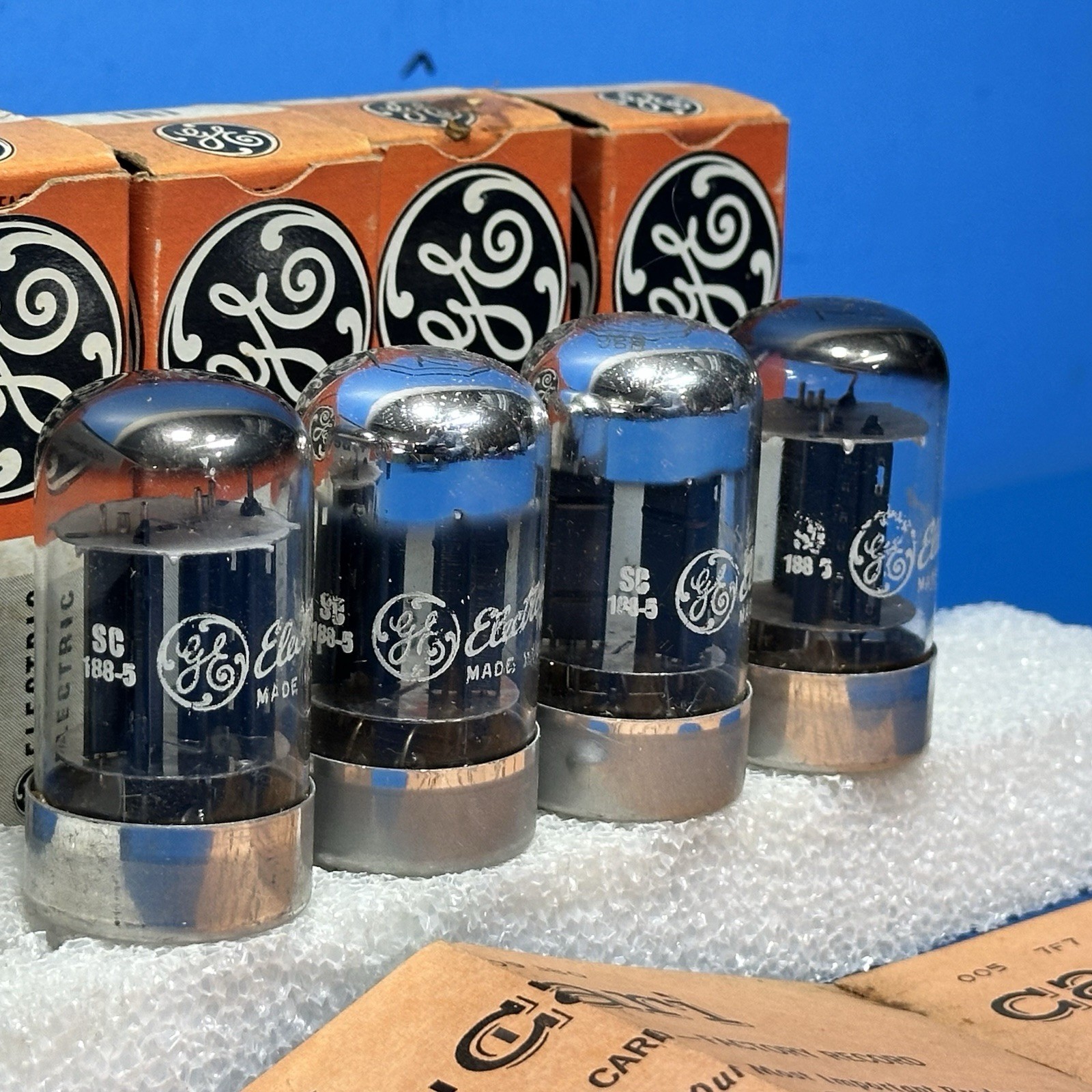 DATE MATCHED QUAD NOS NIB GE 7N7 TUBES