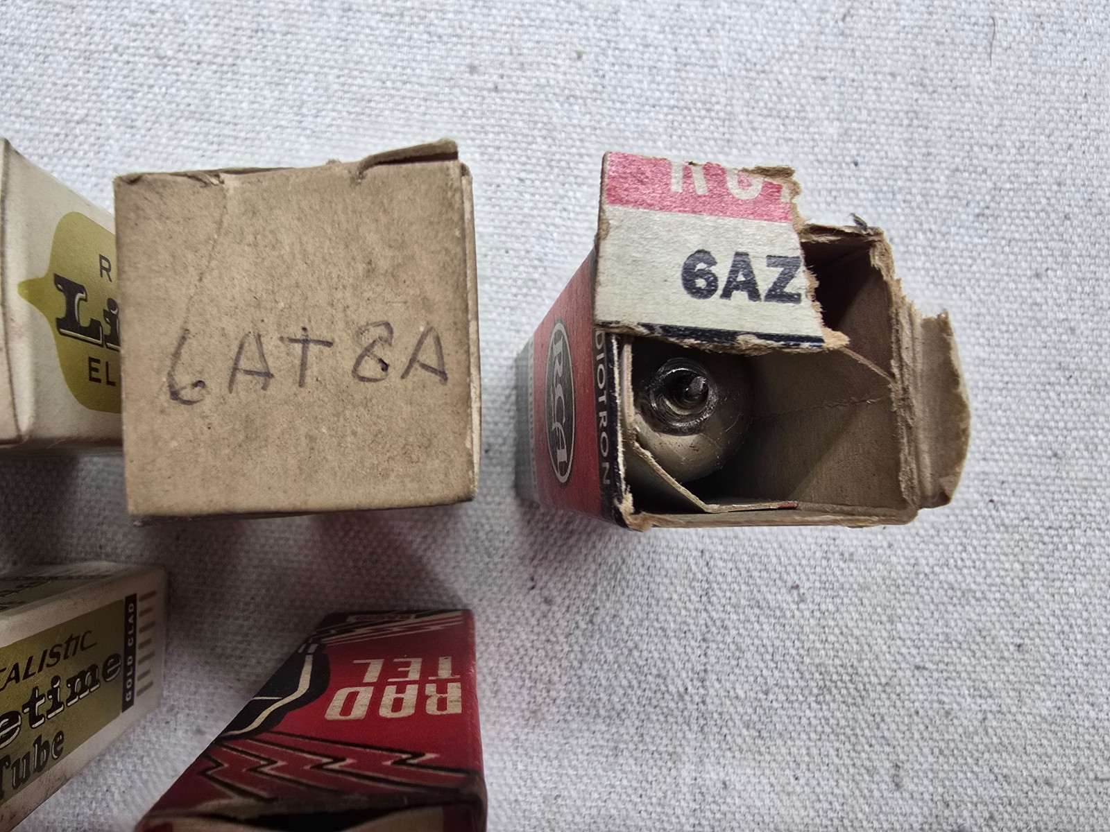 Lot of 13 Assorted Vacuum Tubes 2AF4A, 1X2B, 1R5, 6BZ6, 6AT8A, 6LN8, 12AU6, 6AS5