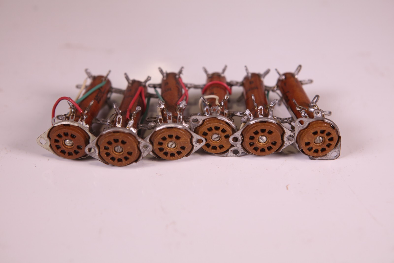 Lot of 6 Vintage Vector 9 Pin Tube Sockets