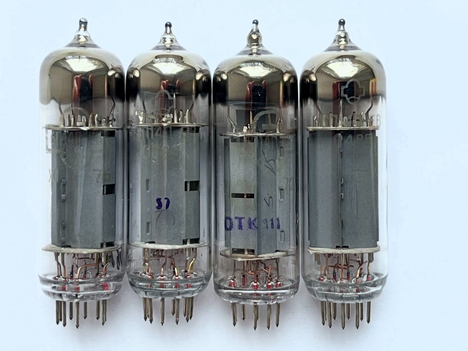 4PCS 6P14P-EV / EL84 / 6BQ5 REFLECTOR QUAD PENTODE TUBES! NOS! OTK! RARE!