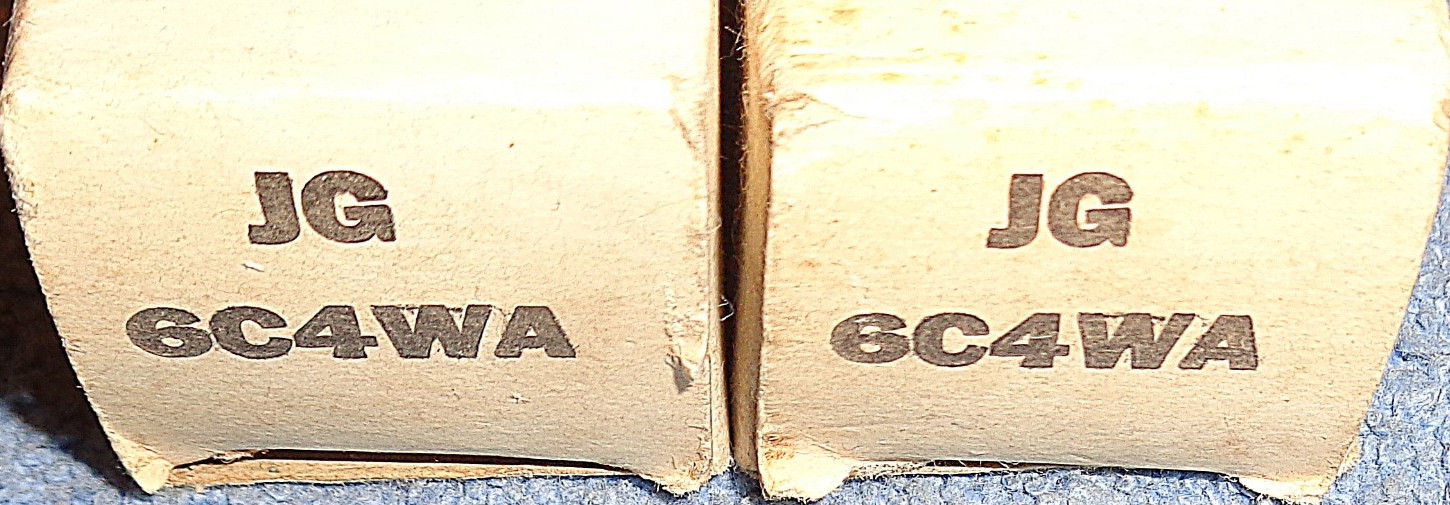 2 NOS GE JG-6C4WA Vacuum Tubes – Vintage Ruggedized 3-Mica Audio Triodes