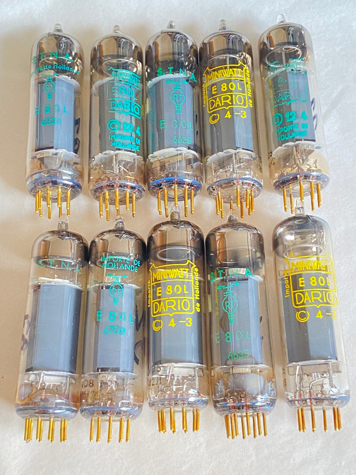 ONE LOT OF 10 E80L MADE IN HOLLAND