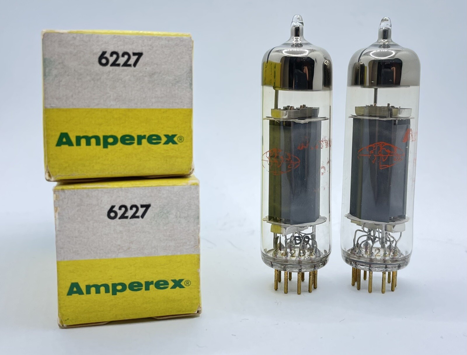 Amperex 6227 E80L Tubes. Matched Pair/ Date Code. Gold Pins Made In Holland.