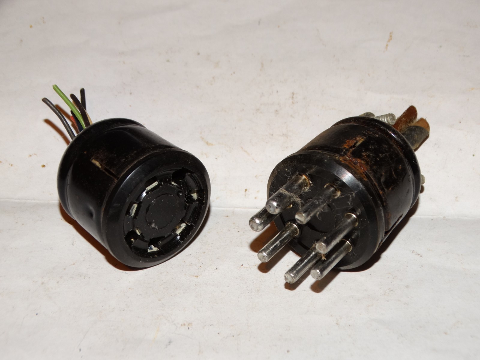 1 -Vintage 7-Pin Amphenol Cable Mount Plug Set*1male/1 female*Hammond Baldwin
