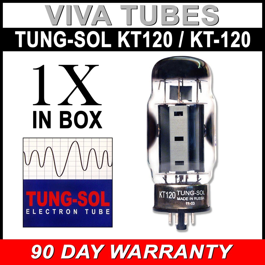 Brand New Factory Tested Burned In Tung-Sol Reissue KT-120 Vacuum Tube KT120