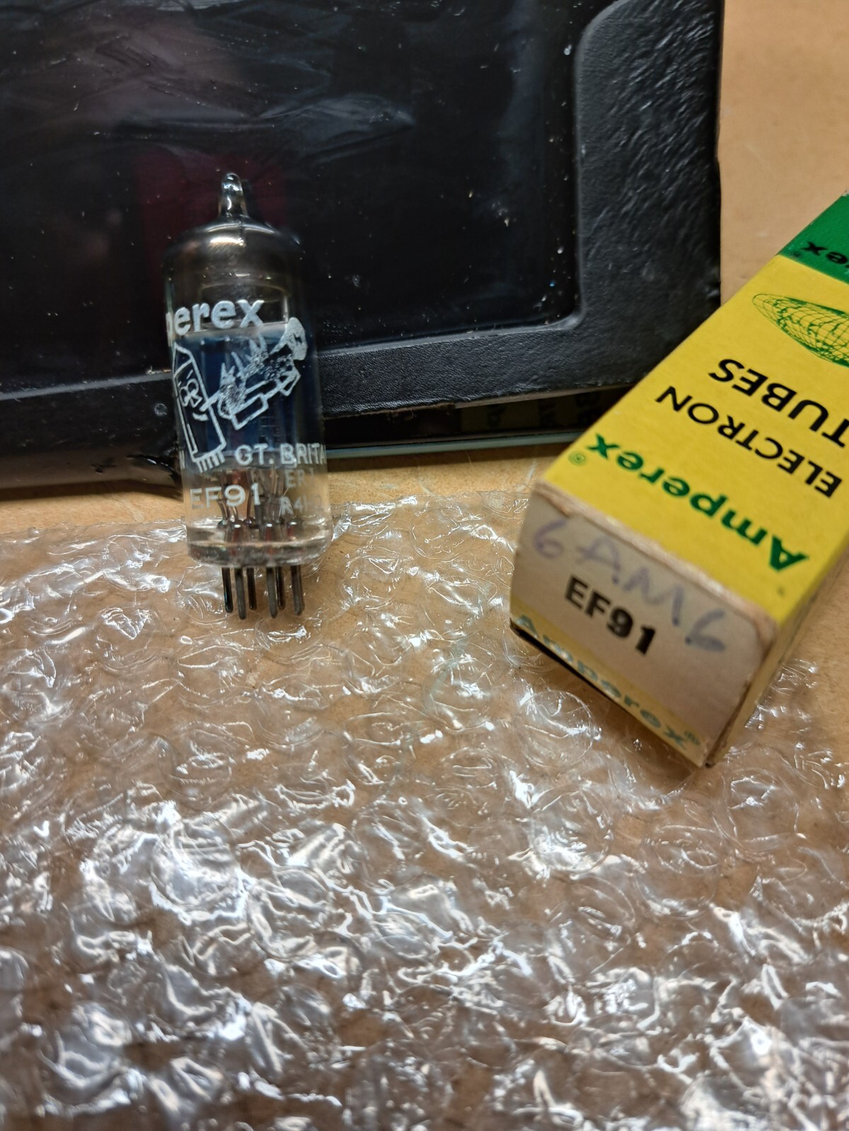 AMPEREX “BUGLE BOY” 6AM6/EF91 NOS/NIB Tube TV-7 TESTED Gt. Britain GUARANTEED.