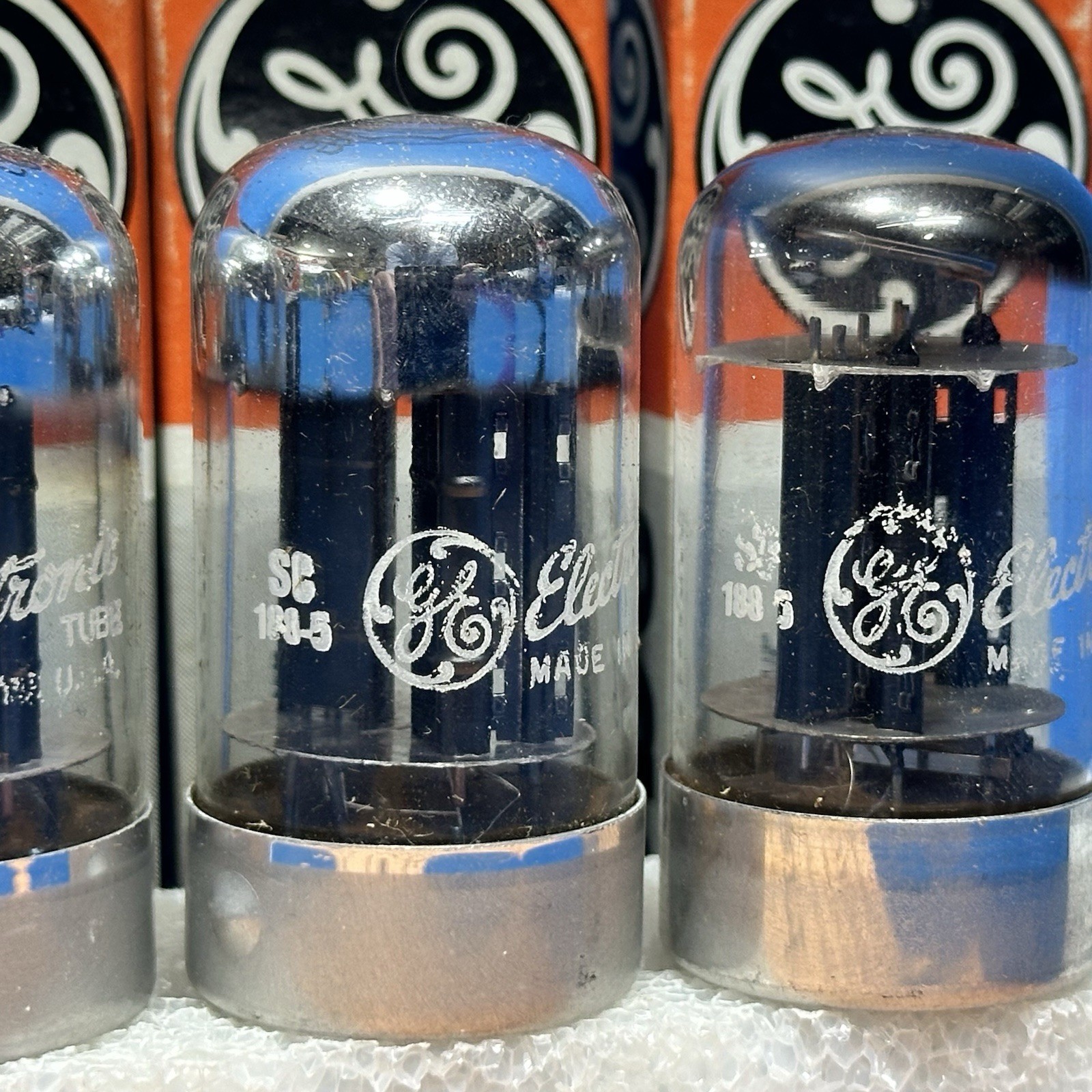 DATE MATCHED QUAD NOS NIB GE 7N7 TUBES