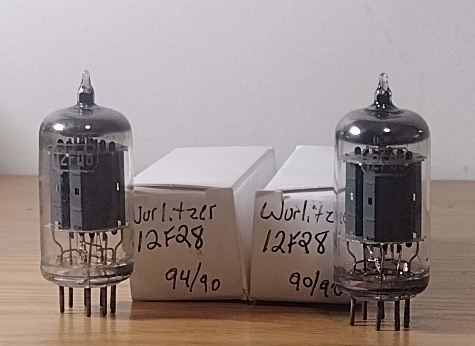 Vintage Matched Pr. Wurlitzer 12FQ8 PreAmp Audio Radio Vacuum Tubes